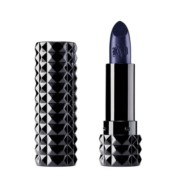 KatâVon D/KVD Studded Kiss Lipstick Poe Deep Navy Shimmer w/ Lip Liner NEW Full - Picture 4 of 4